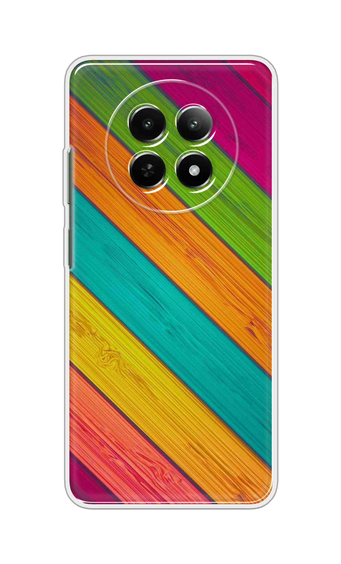 Printed TPU Back Cover For Realme 14 Pro Lite 5G - Colourful Wood Design D16434