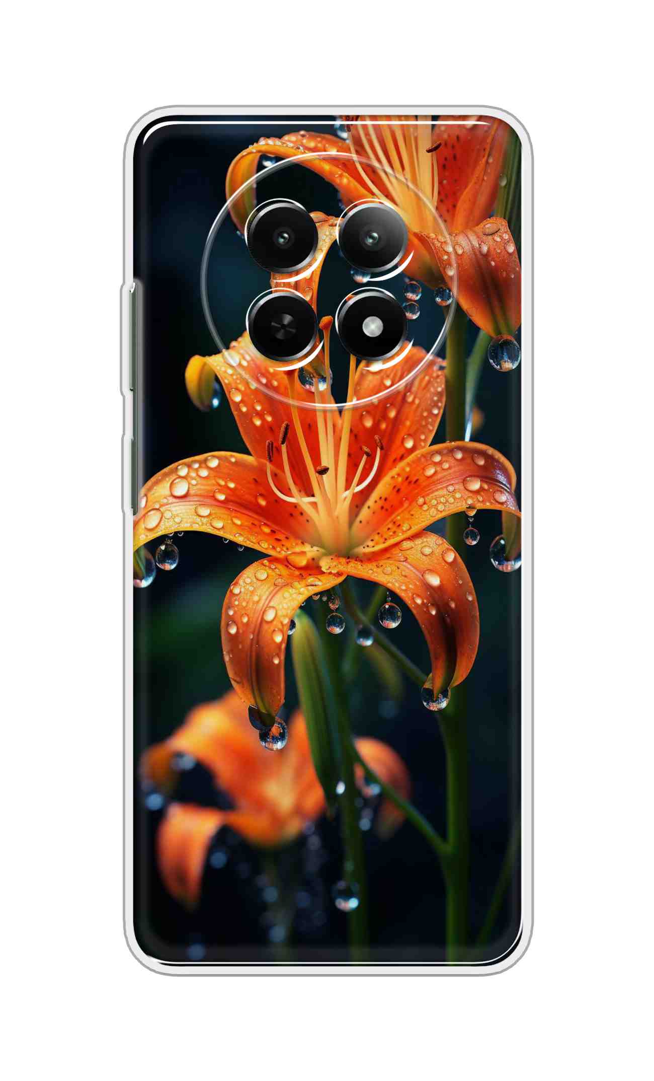 Printed TPU Back Cover For Realme 14 Pro Lite 5G - Orange Flower Water D16489