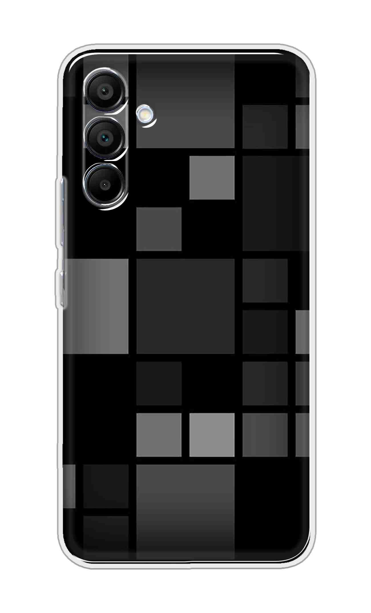 Printed TPU Back Cover For Samsung Galaxy A36 5G - Black Grey Boxes D11026