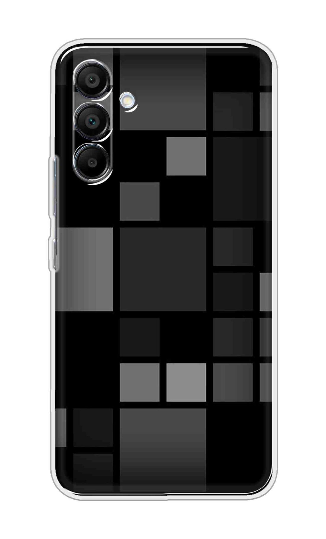 Printed TPU Back Cover For Samsung Galaxy M16 5G - Black Grey Boxes D11026