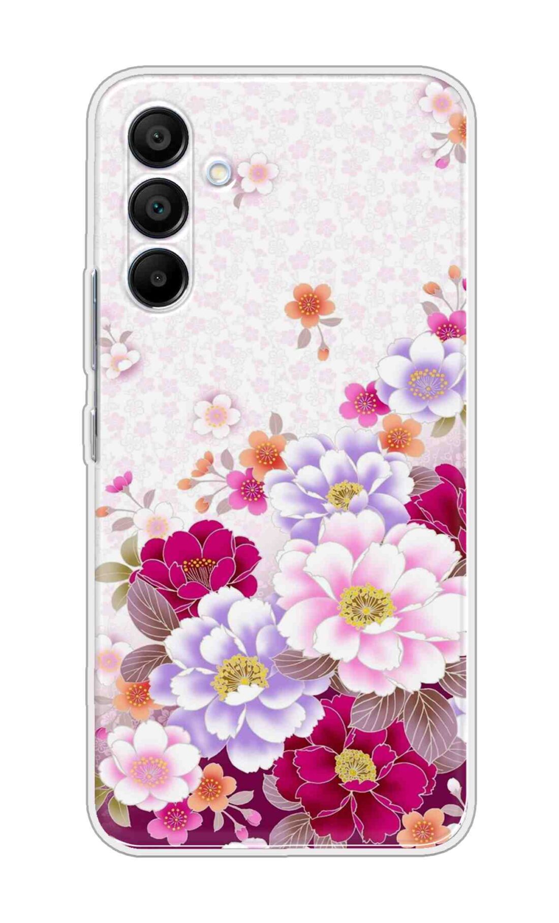 Printed TPU Back Cover For Samsung Galaxy M16 5G - Multi Flowers Design D11548