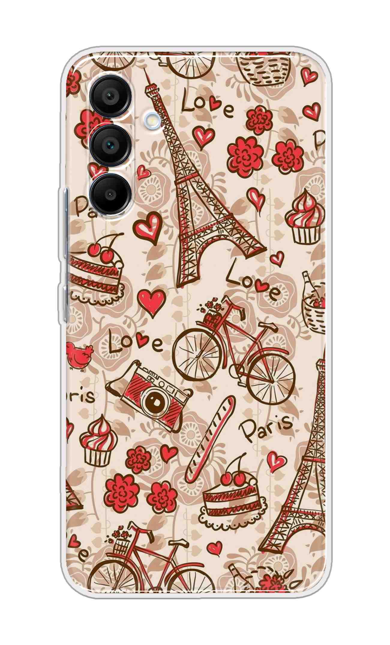Printed TPU Back Cover For Samsung Galaxy M16 5G - Multicolor Love Travel Designer D11626