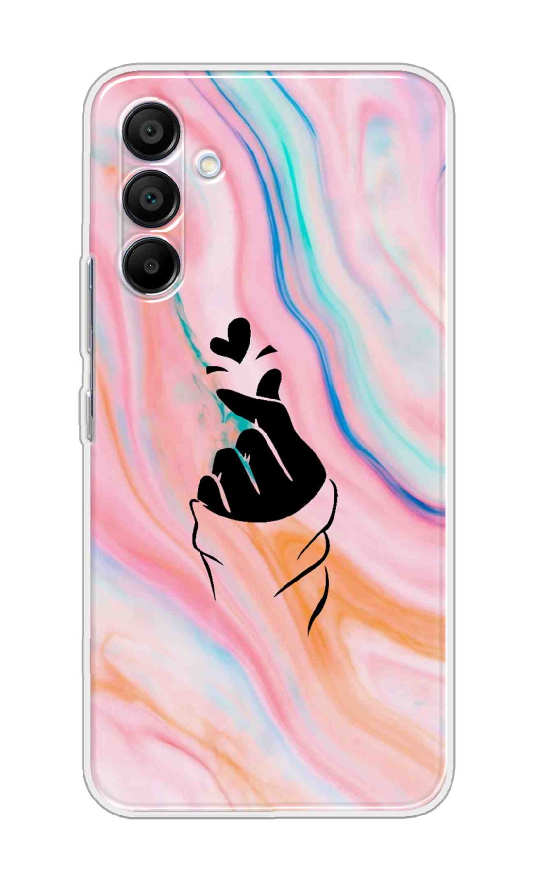 Printed TPU Back Cover For Samsung Galaxy A26 5G - Pink Marble Korean Heart D11896