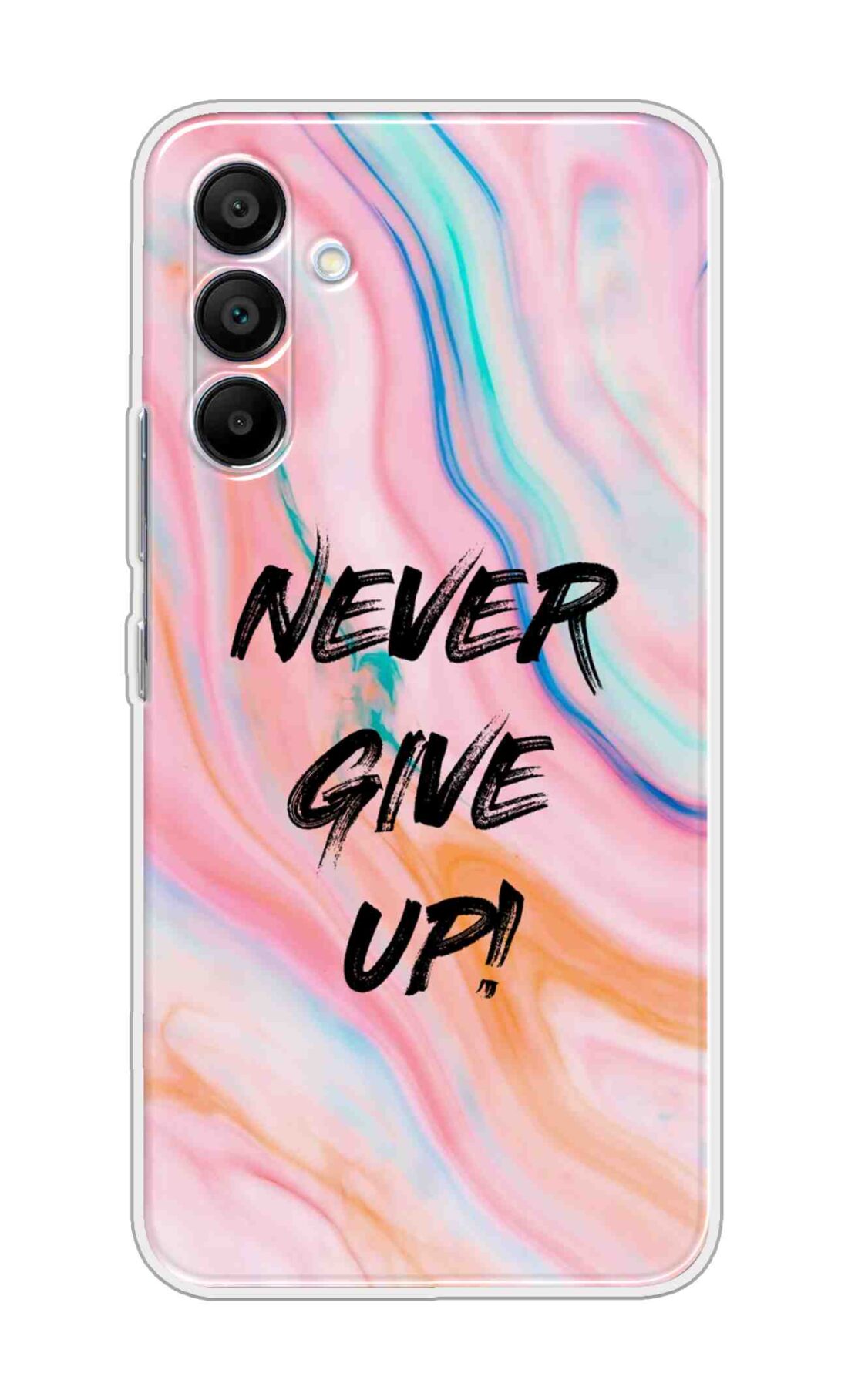 Printed TPU Back Cover For Samsung Galaxy A26 5G - Quote Never Give Pink Marble D11925