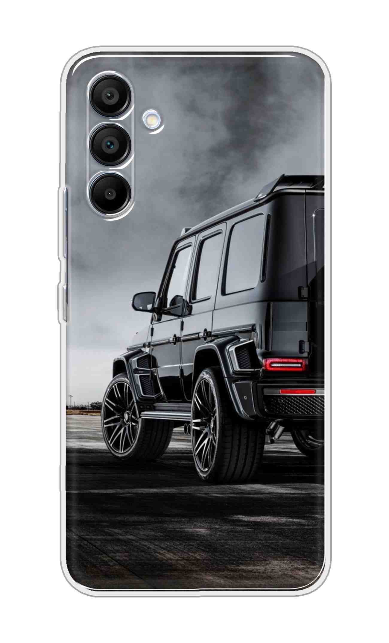 Printed TPU Back Cover For Samsung Galaxy M16 5G - Black Car Design D11967