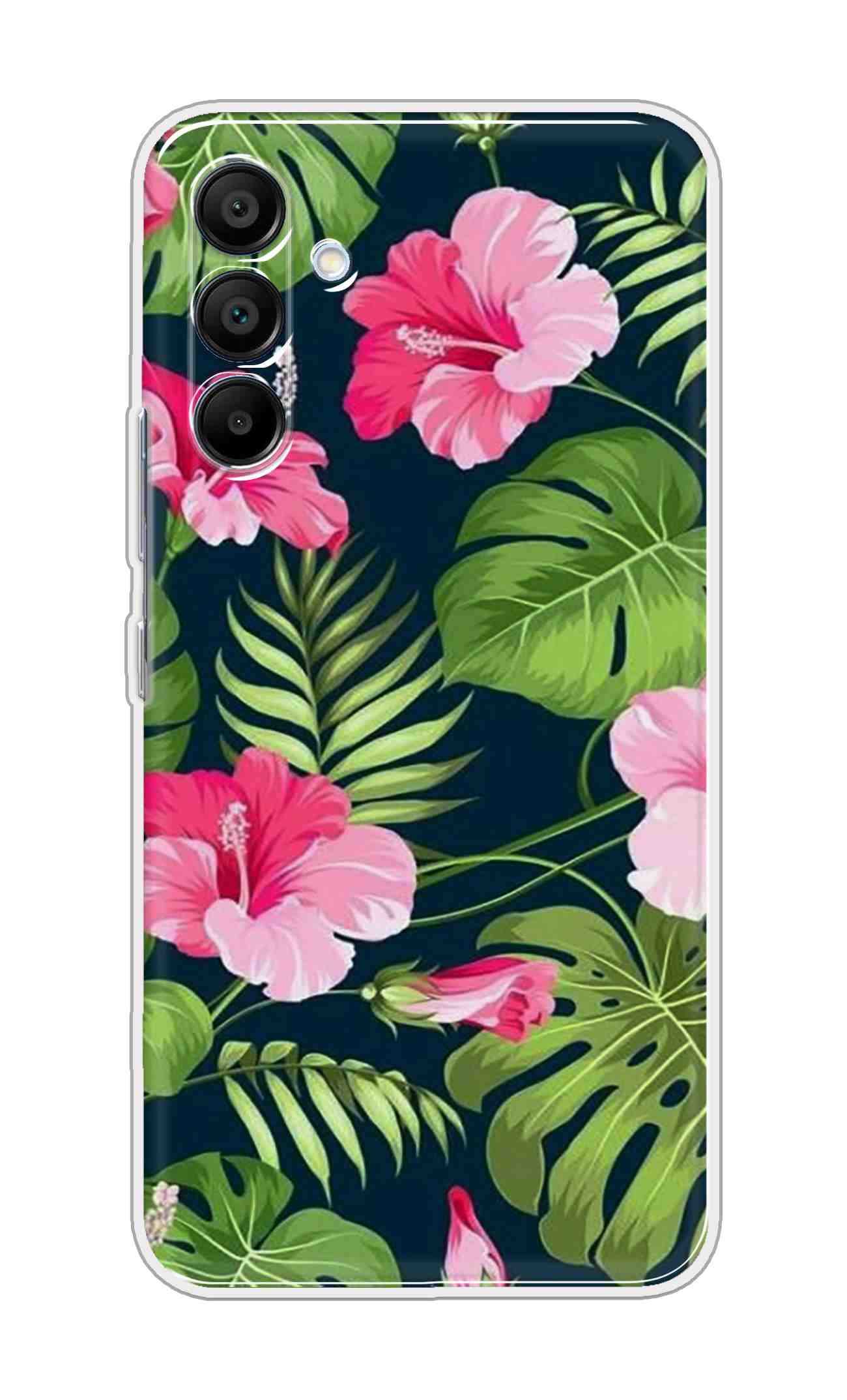 Printed TPU Back Cover For Samsung Galaxy A26 5G - Green Leaves Flowers Design D12286