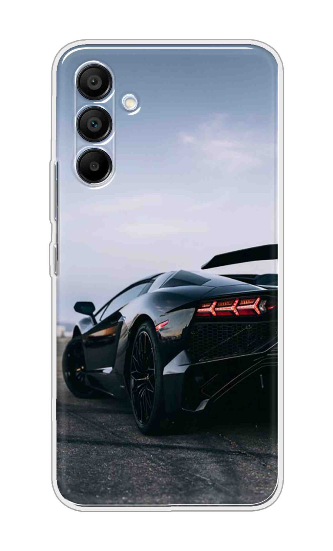 Printed TPU Back Cover For Samsung Galaxy M16 5G - Black Car Break Light Design D12936