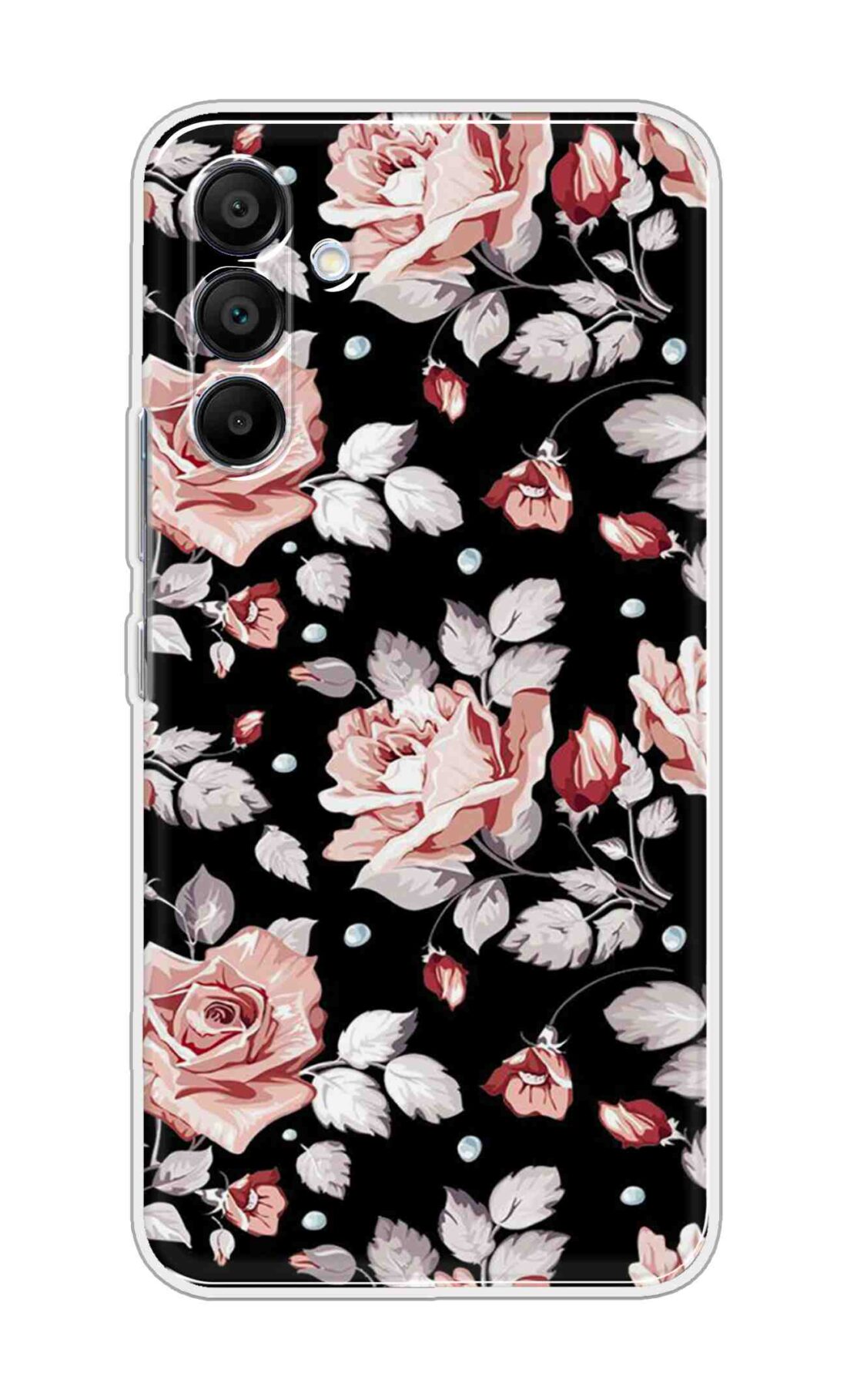 Printed TPU Back Cover For Samsung Galaxy A56 5G - Iced Floral Black D13077