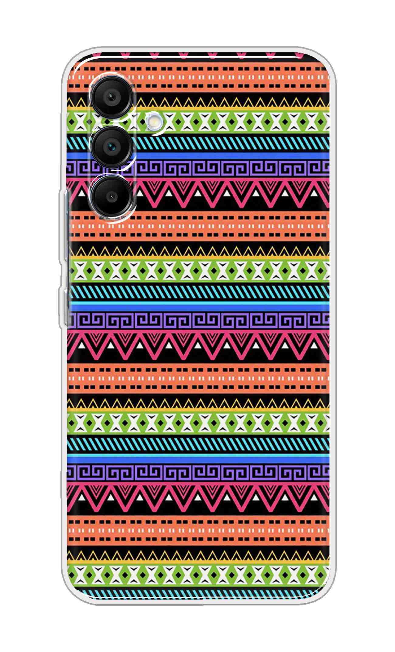 Printed TPU Back Cover For Samsung Galaxy M16 5G - Multicolor Neat colorful tribal Pattern D13125