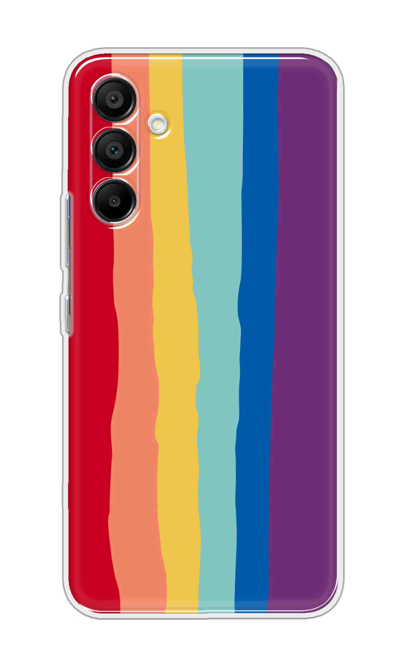 Printed TPU Back Cover For Samsung Galaxy A26 5G - Rainbow colored thick Stripes D13201