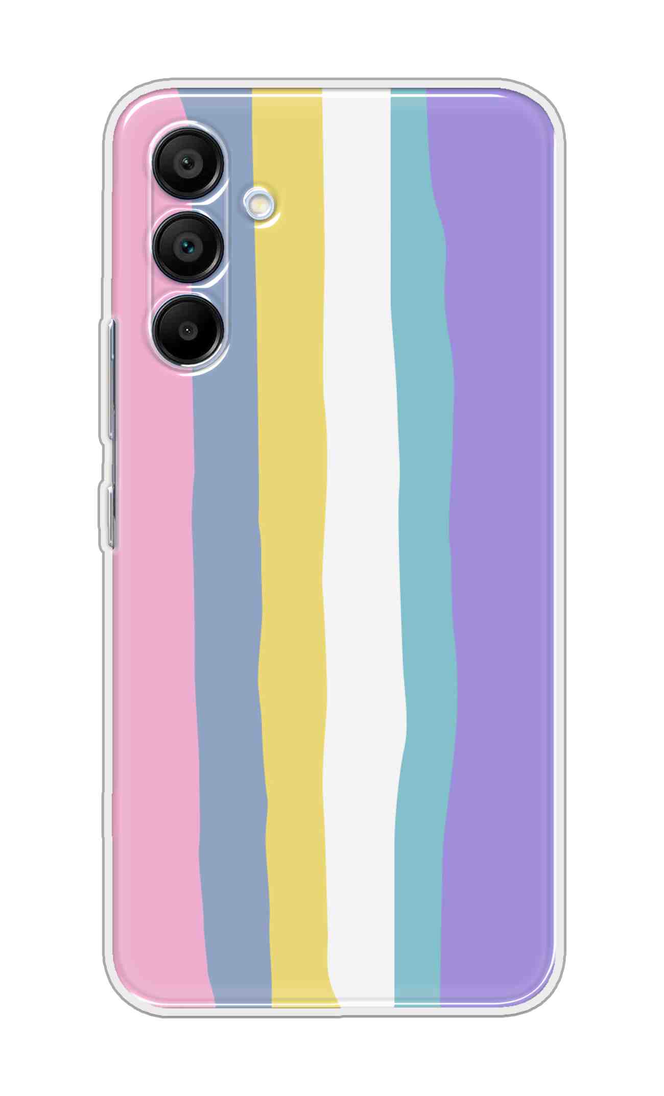 Printed TPU Back Cover For Samsung Galaxy A56 5G - Pink Blue Yellow White Purple Vertical Stripes D13203