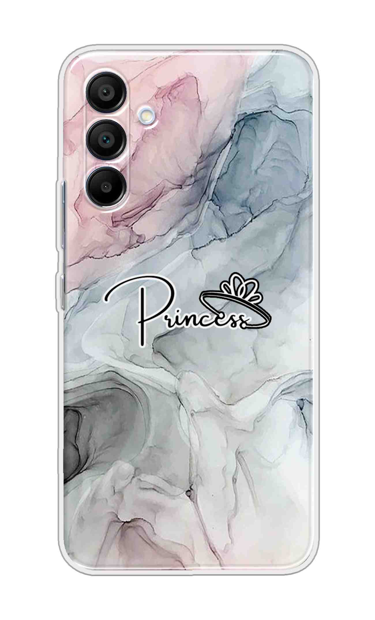 Printed TPU Back Cover For Samsung Galaxy A56 5G - Princess in Pink Gray Marble Design D13353