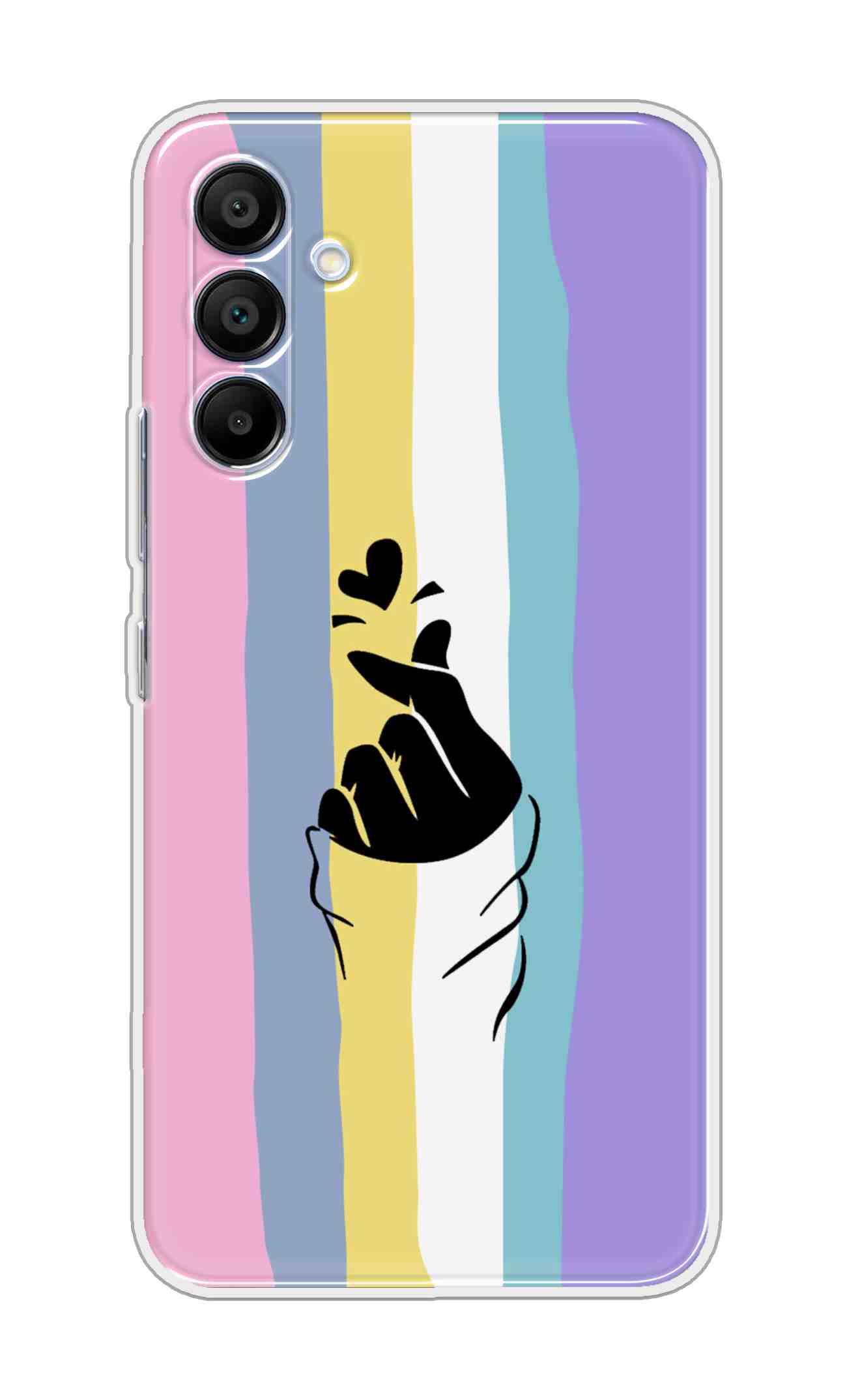 Printed TPU Back Cover For Samsung Galaxy A26 5G - Korean Heart on Light Rainbow D14908