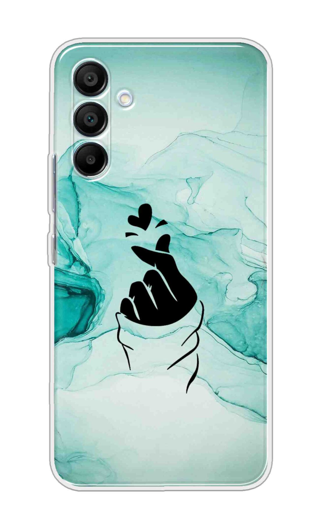 Printed TPU Back Cover For Samsung Galaxy A56 5G - korean Heart on Marble Design D14912