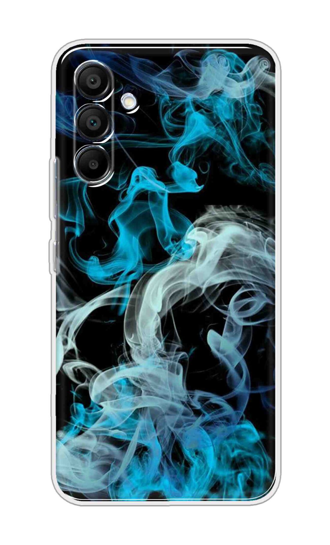 Printed TPU Back Cover For Samsung Galaxy M16 5G - Black Grey and Blue Smoke D15004