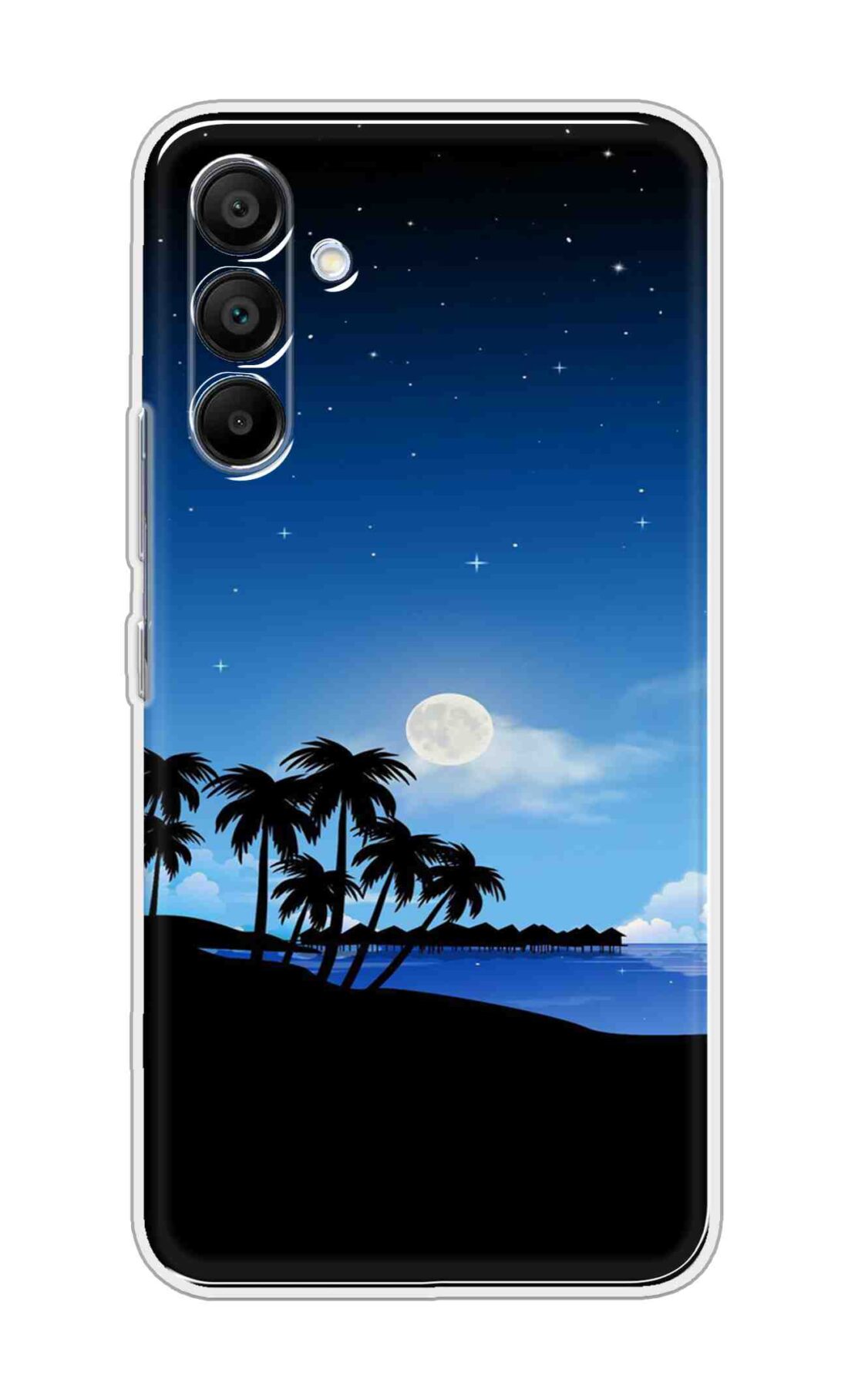 Printed TPU Back Cover For Samsung Galaxy A56 5G - Blue Night Moon Beach Sky D15024