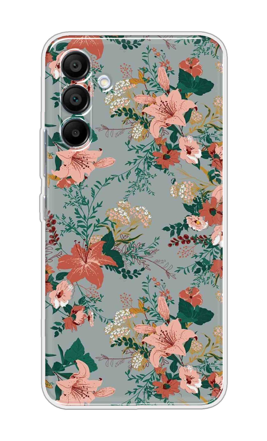 Printed TPU Back Cover For Samsung Galaxy M16 5G - Bluish Green Floral D15035