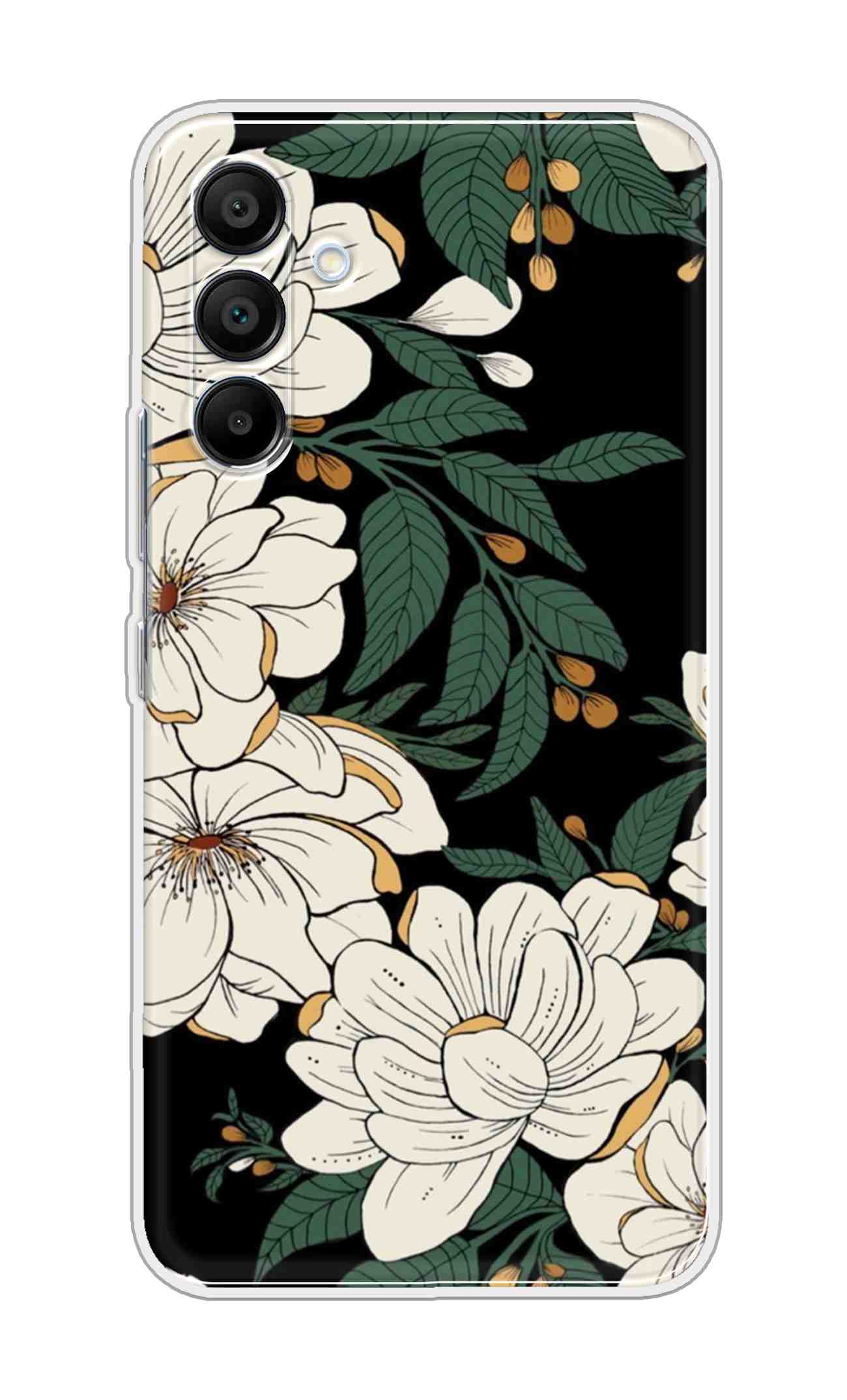 Printed TPU Back Cover For Samsung Galaxy A36 5G - White Floral D15036