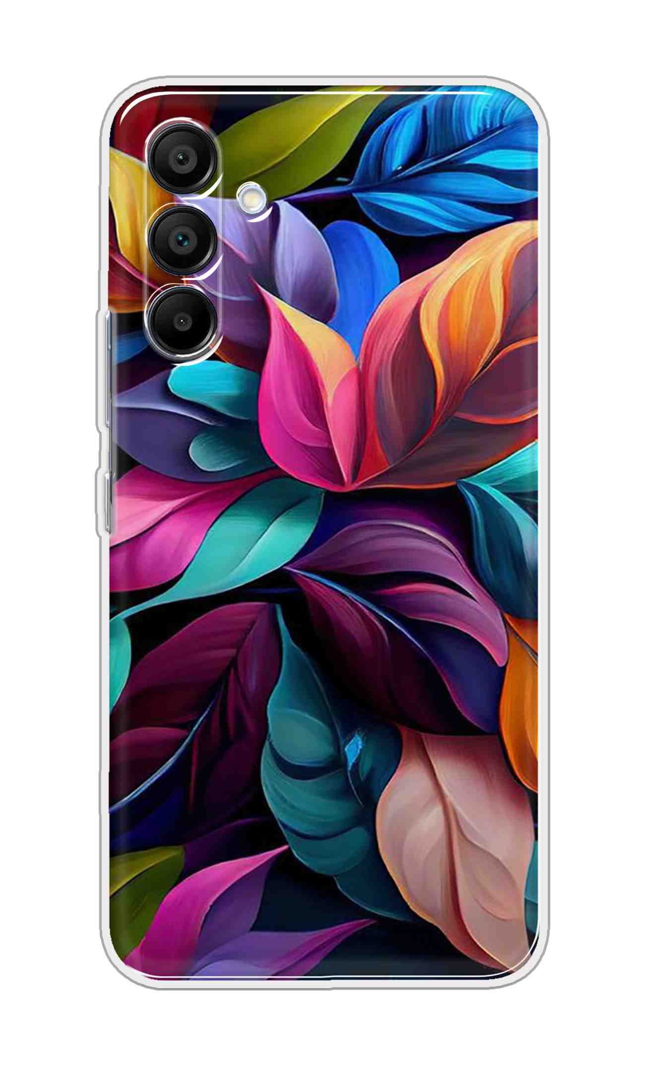Printed TPU Back Cover For Samsung Galaxy A56 5G - Colorful Leaves Floral D16033