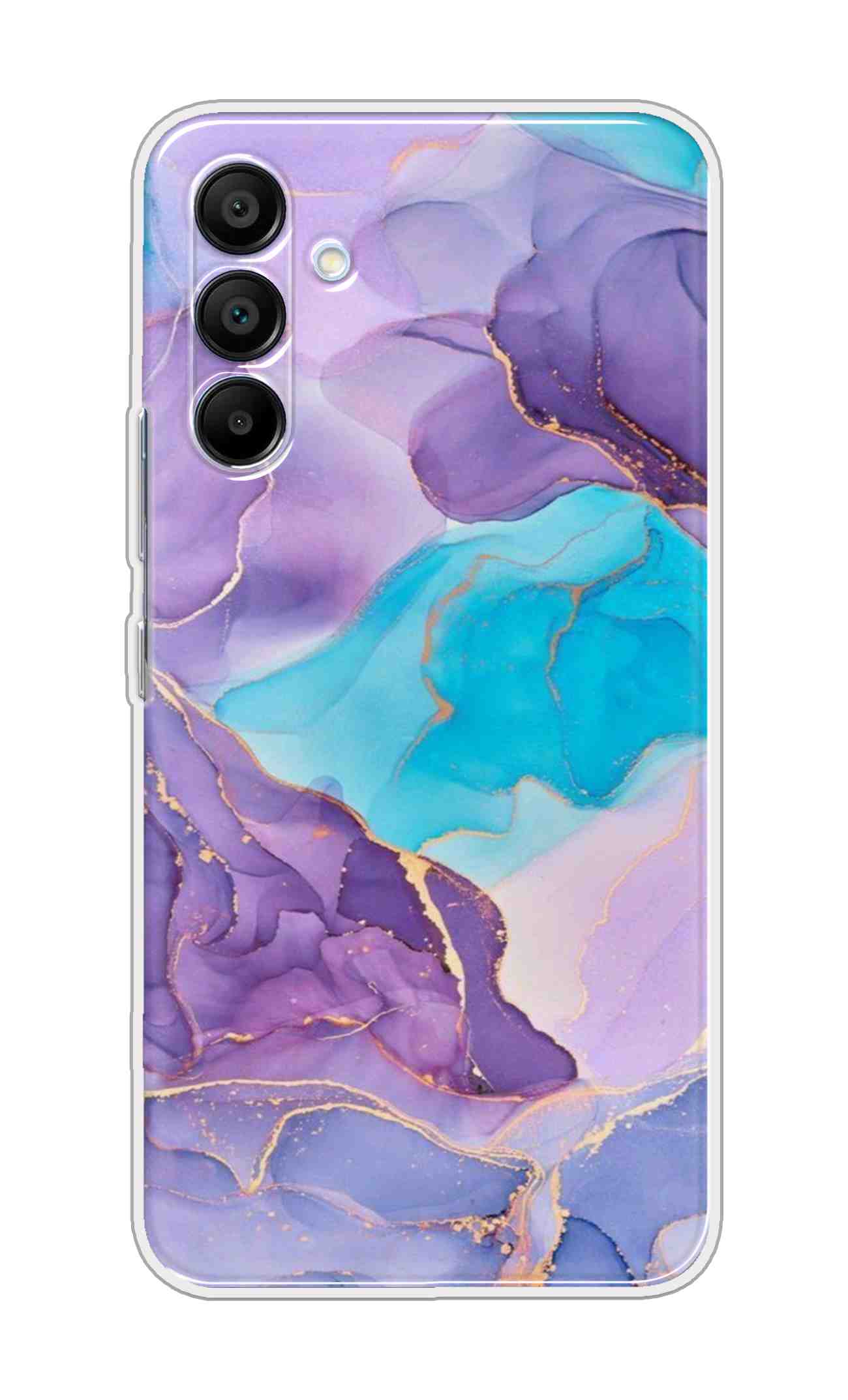 Printed TPU Back Cover For Samsung Galaxy A56 5G - Purple and Blue Marble D16216
