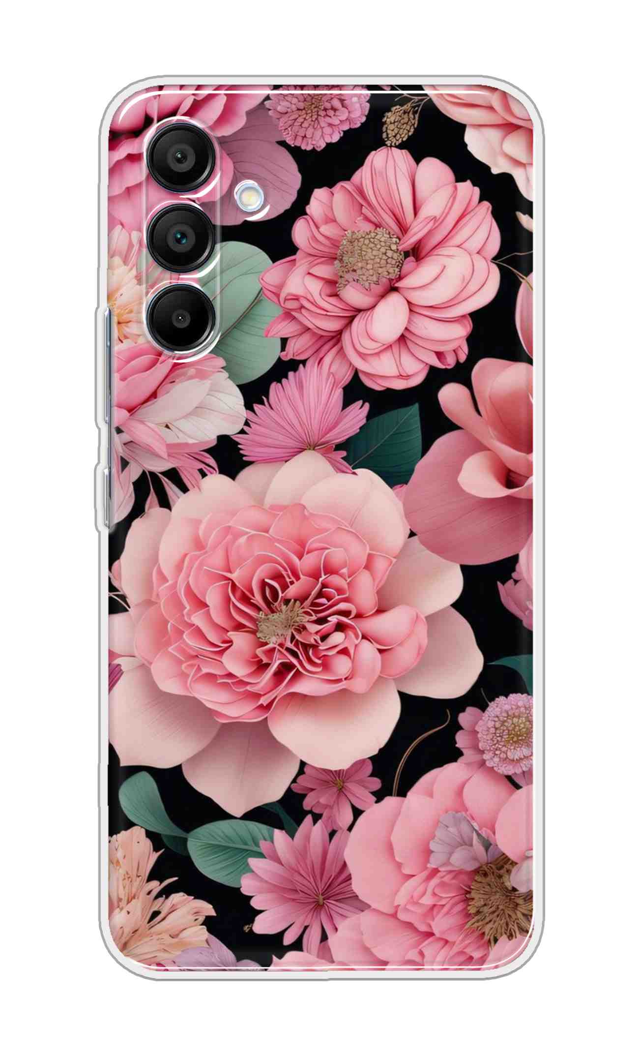 Printed TPU Back Cover For Samsung Galaxy A56 5G - Pink Flowers D16233