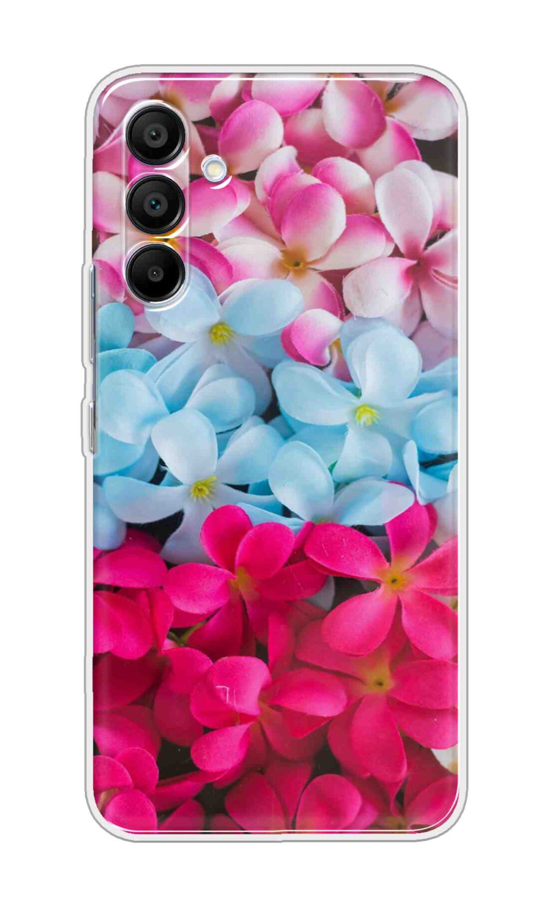 Printed TPU Back Cover For Samsung Galaxy M16 5G - Pink Blue Red Flowers D16255