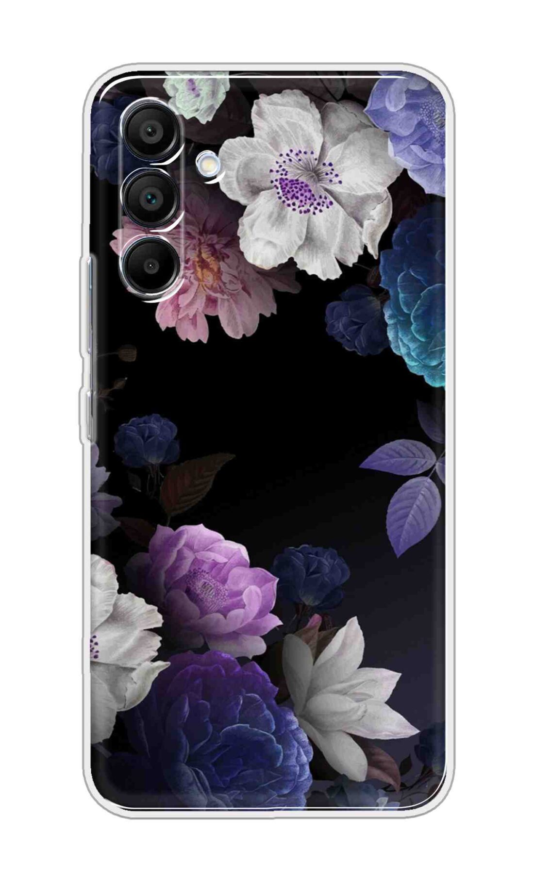 Printed TPU Back Cover For Samsung Galaxy A26 5G - Multi Flowers on Black D16262
