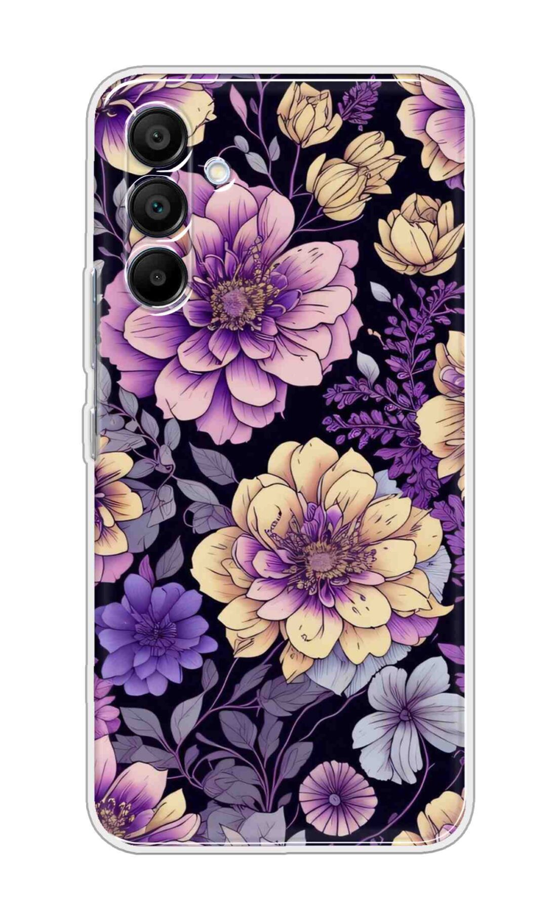 Printed TPU Back Cover For Samsung Galaxy A56 5G - Purple and Yellow Rose D16263