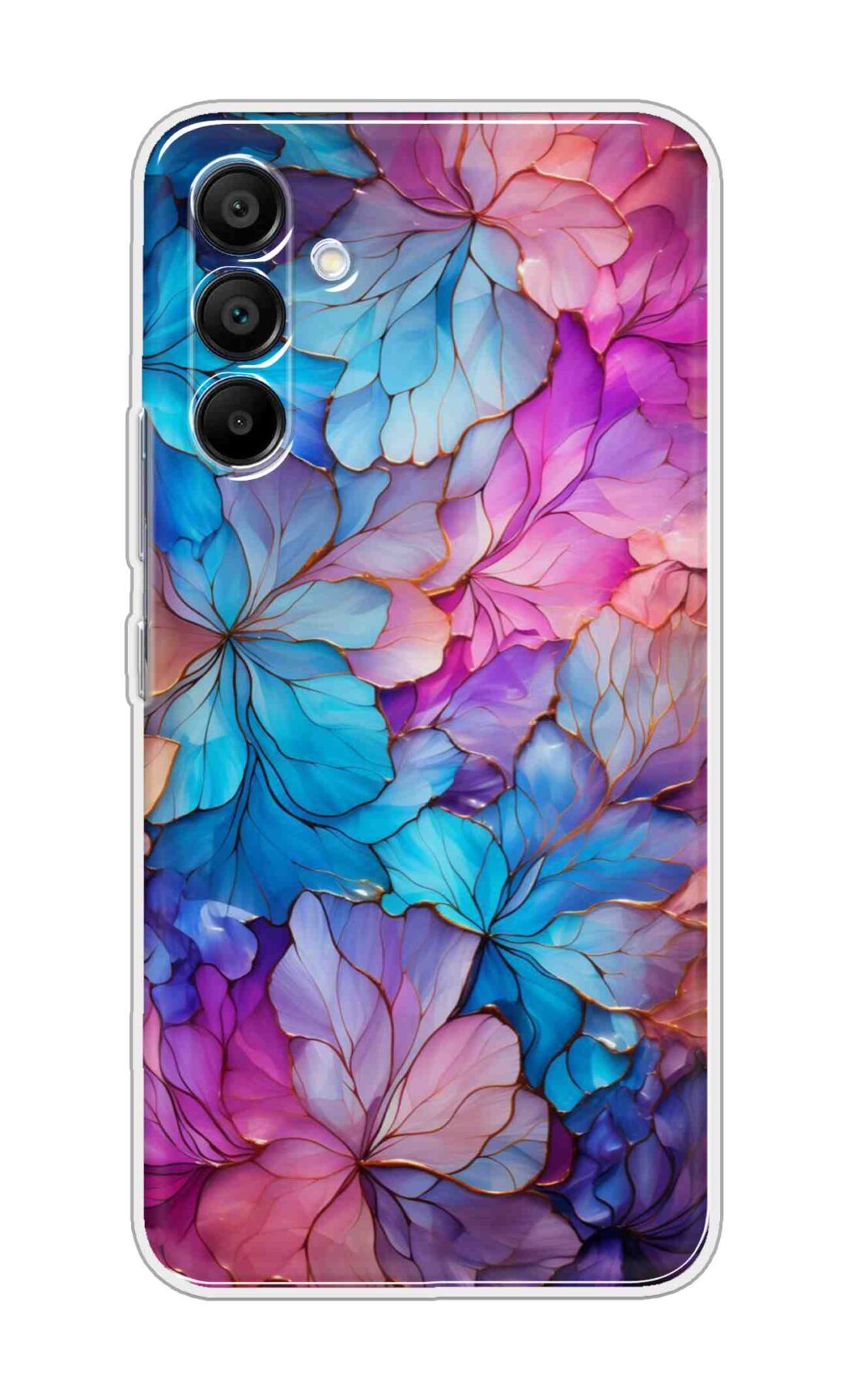 Printed TPU Back Cover For Samsung Galaxy A56 5G - Multicolor Blue Pink Floral D16480