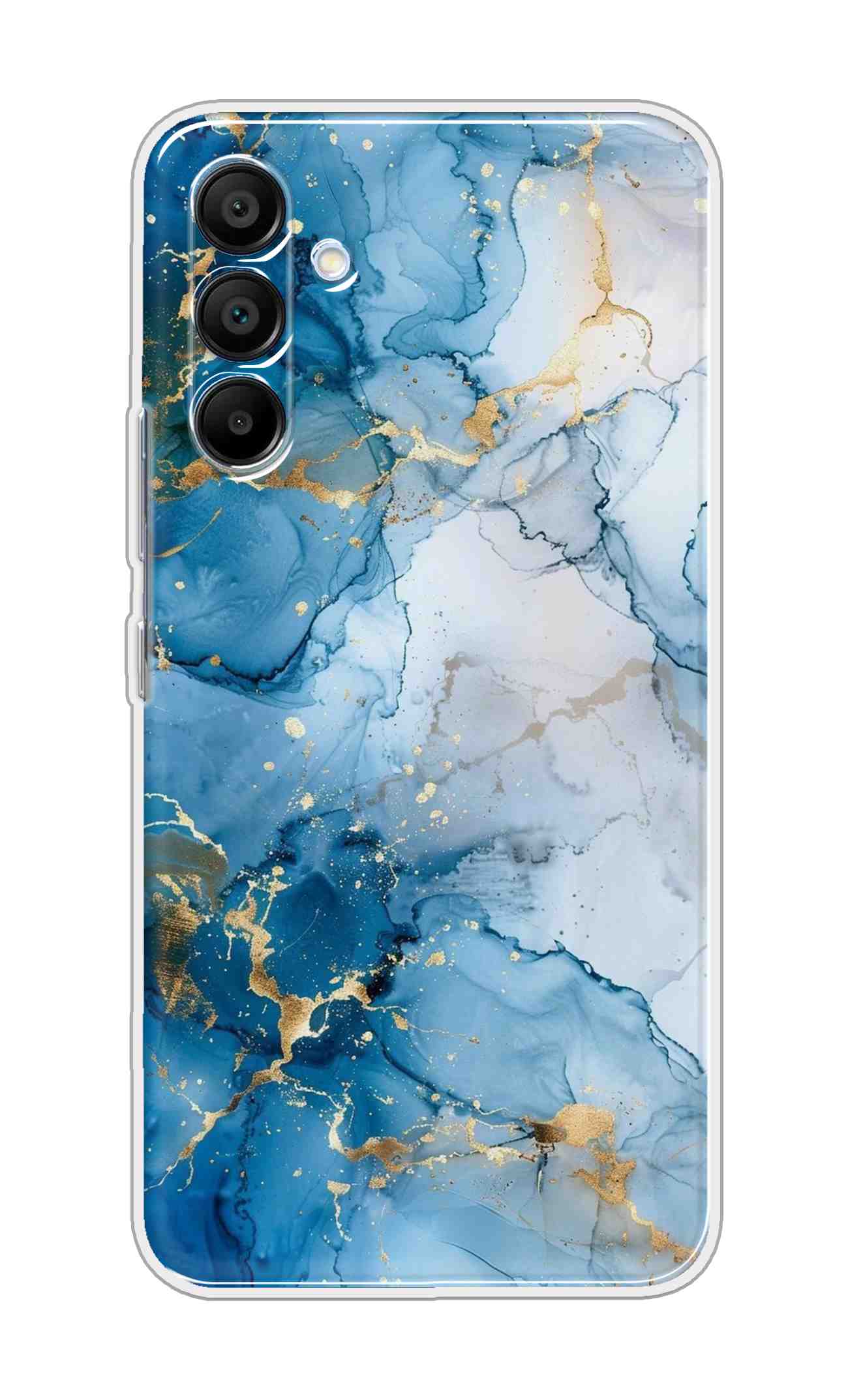 Printed TPU Back Cover For Samsung Galaxy M16 5G - Blue White Marble D16481
