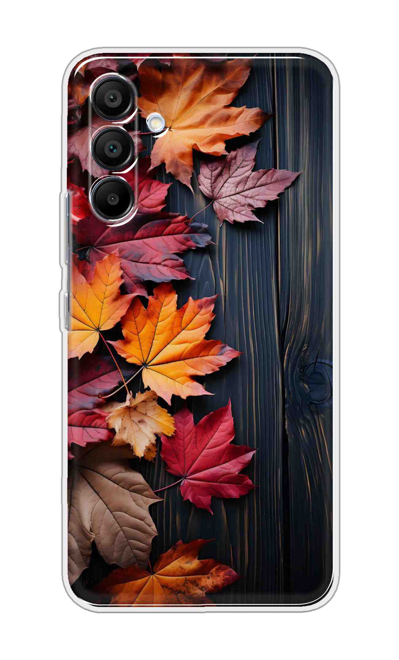 Printed TPU Back Cover For Samsung Galaxy A56 5G - Autmn Leafs Wood Design D16486