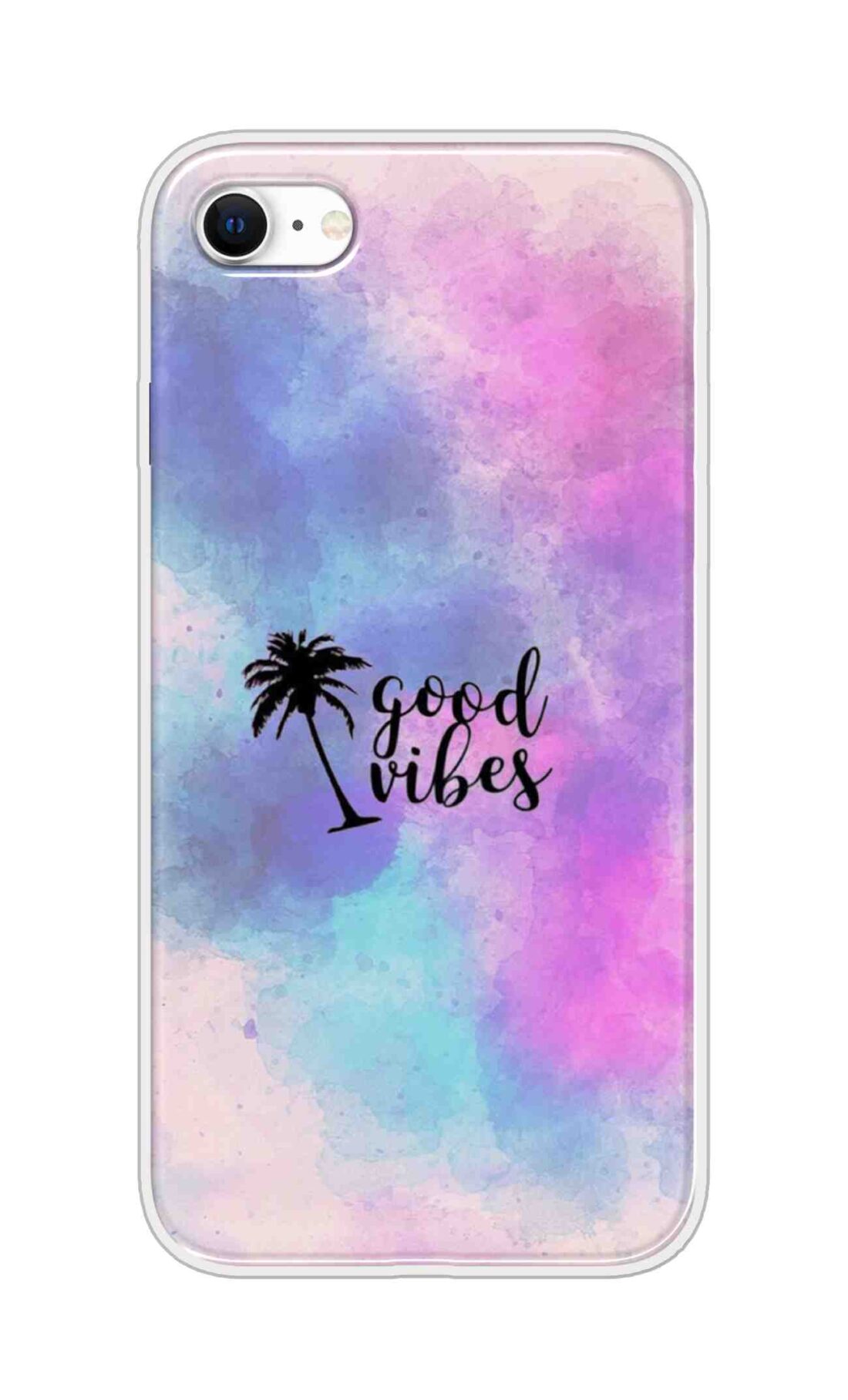 Printed TPU Back Cover For Apple iPhone 16e - Good Vibes On Colorful Background D16298