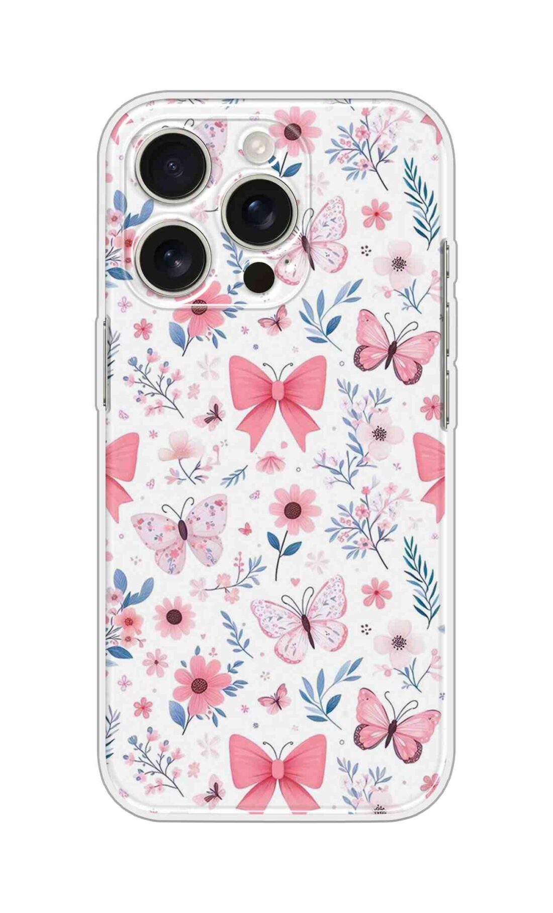 Printed Silicon Cover - Multicolour Butterfly Design D16671