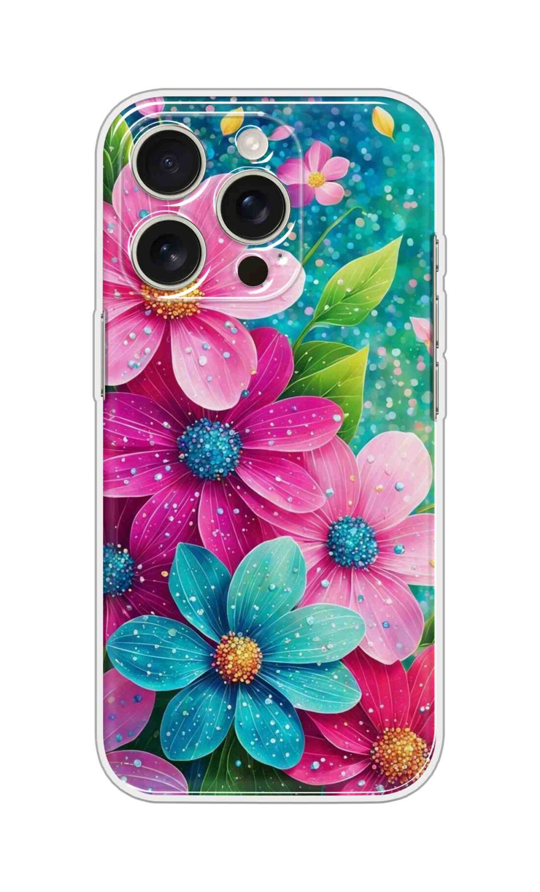Printed Silicon Cover - Artifical Colourful Flowers D16675