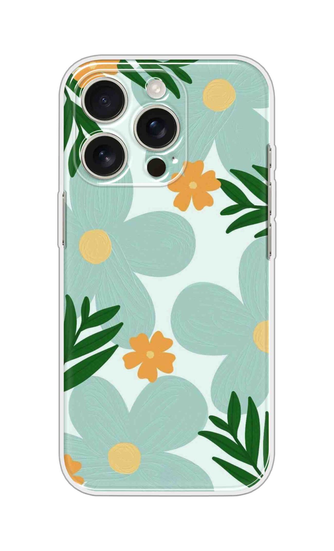 Printed Silicon Cover - Flowers Pattern Theme D16677