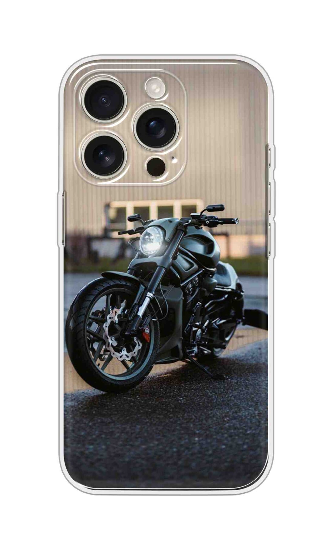 Printed Silicon Cover - Black Bike Design D12946