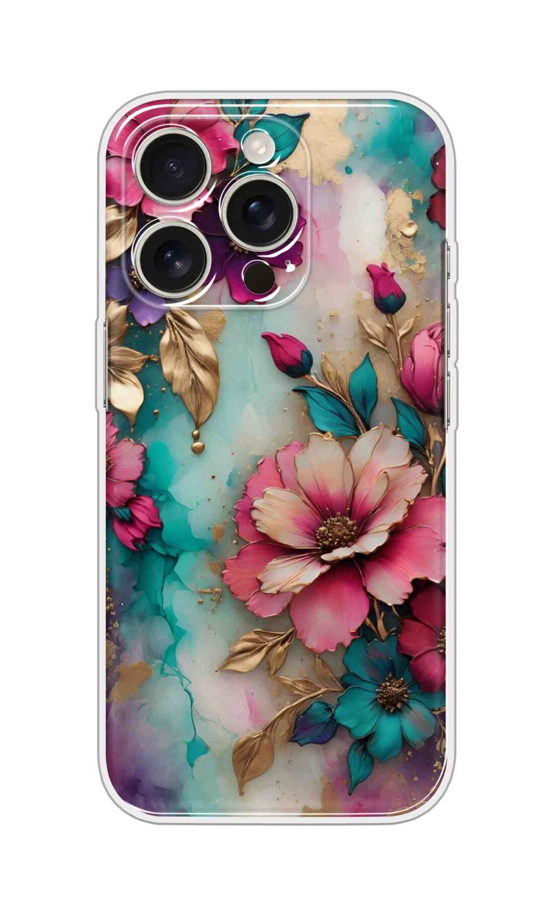Printed Silicon Cover - Beautiful Flowers Design D16597