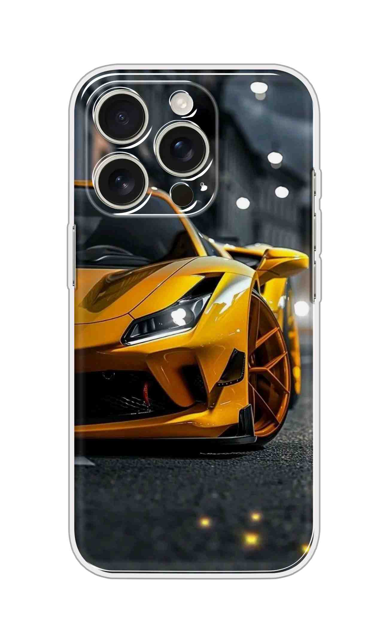 Yellow Car Design Back Cover D16600