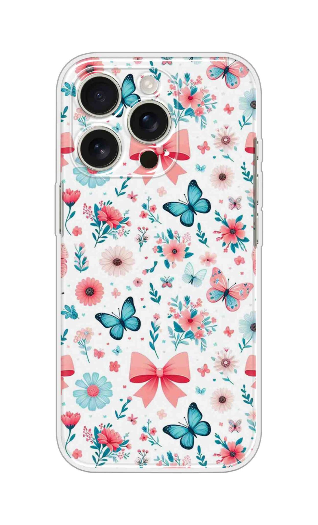 Printed Silicon Cover - Multi Butterfly Design D16670