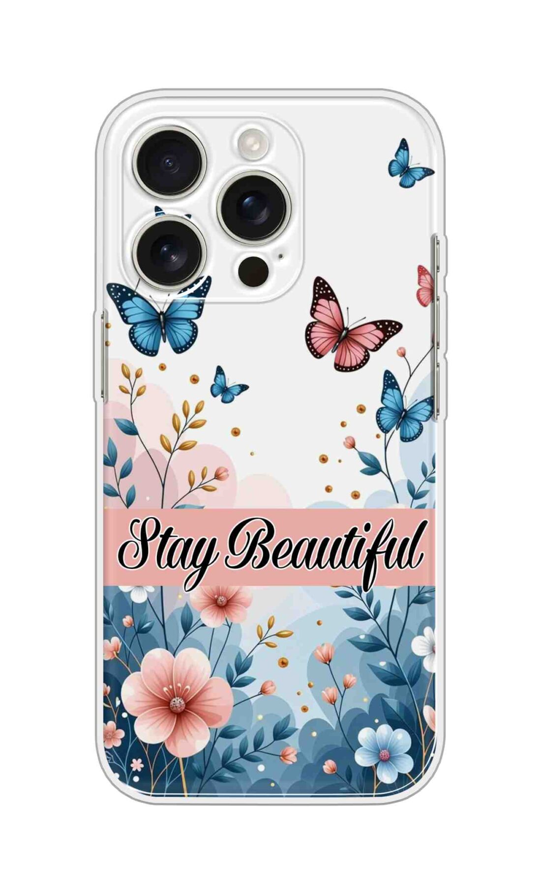 Printed Silicon Cover - Stay Beautiful In Butterfly Design D16699