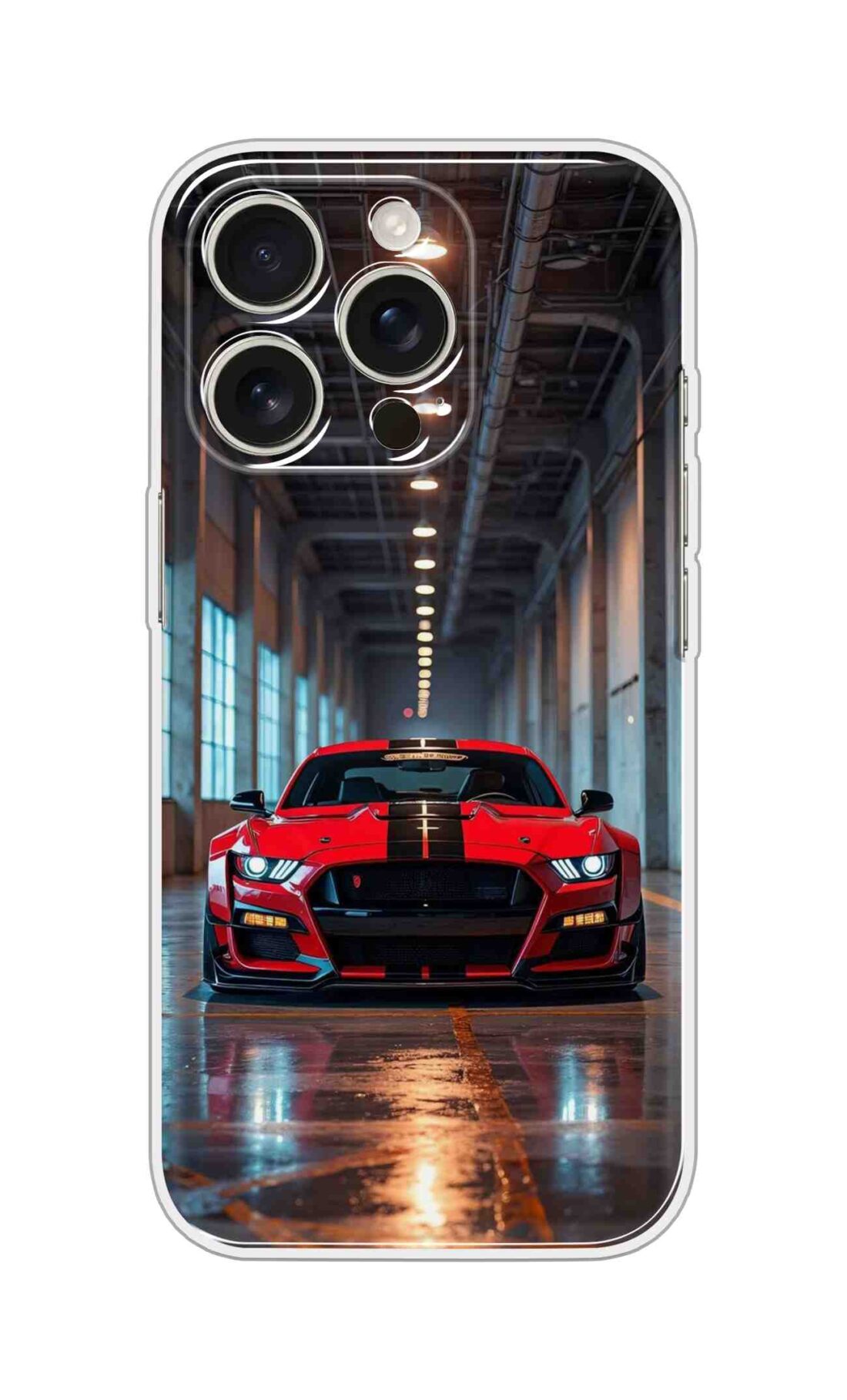 Printed Silicon Cover - Red Car On The Light Design D16712