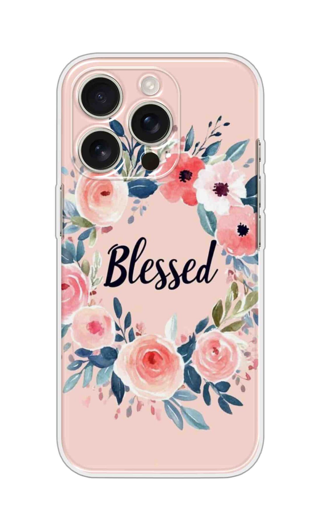 Printed Silicon Cover - Blessed In Flowers Design D16714