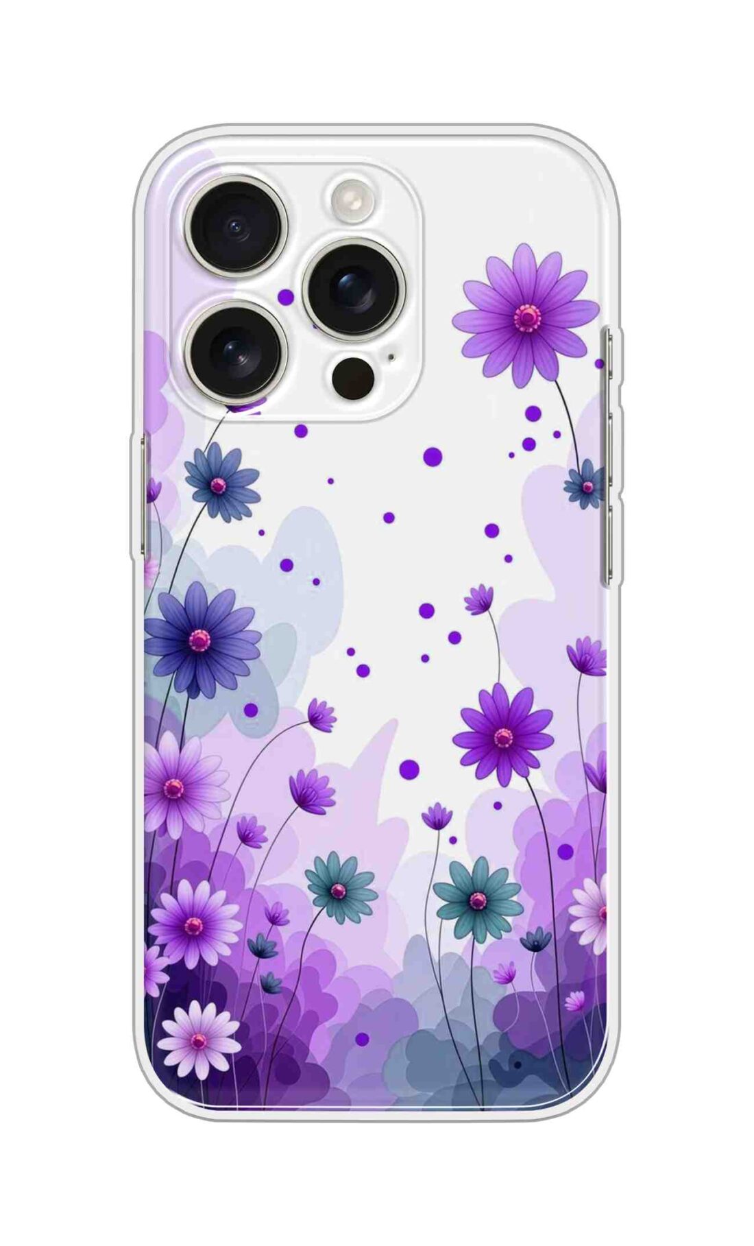 Printed Silicon Cover - Purple Sunflowers D16721