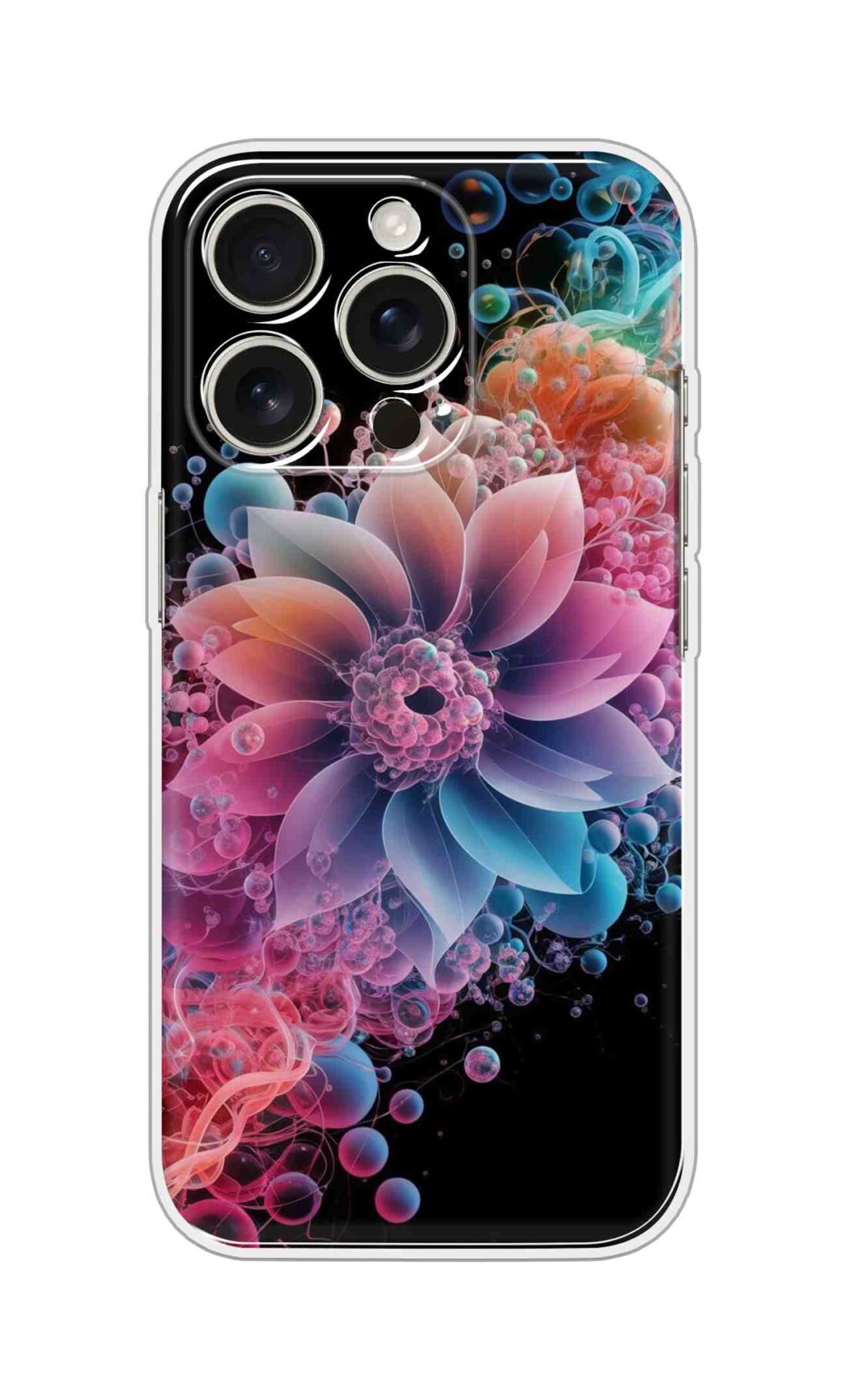 Printed Silicon Cover - Antique Colourful Flower D16728