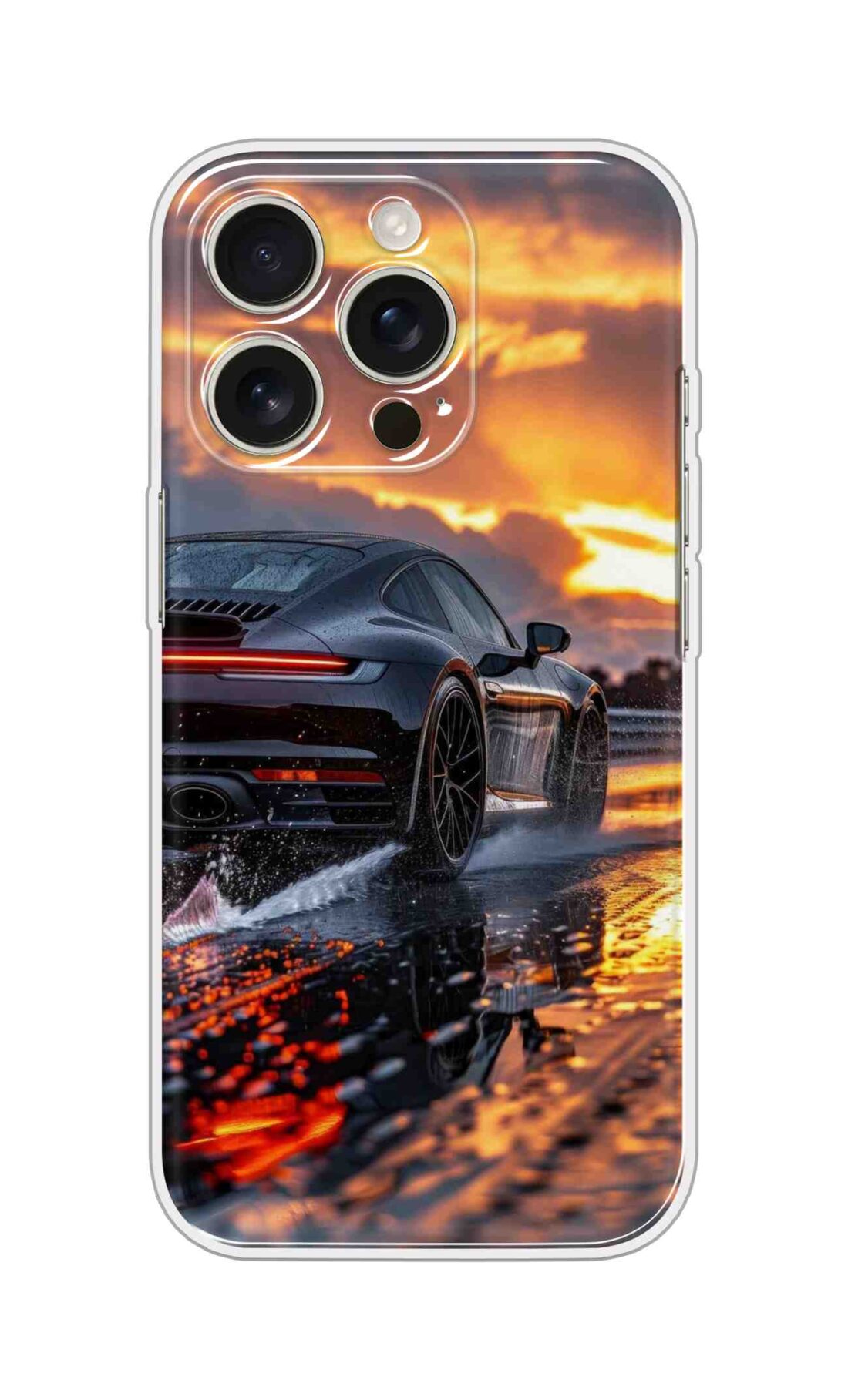 Printed Silicon Cover - Nature With Car Design D16749