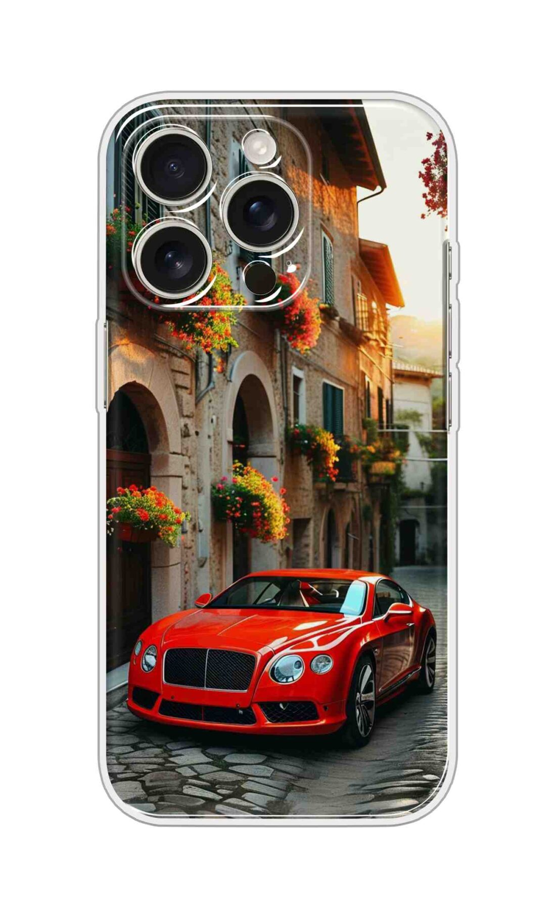 Printed Silicon Cover - Red Car Design D16752