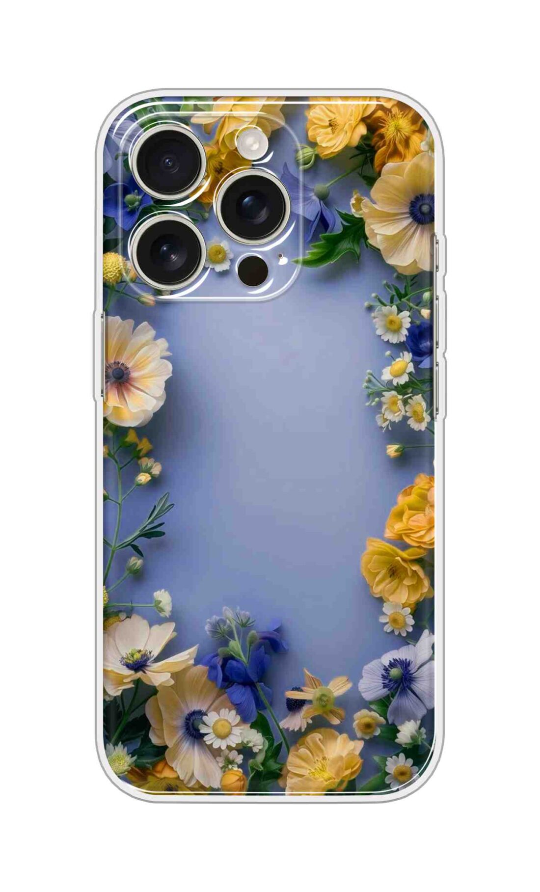 Printed Silicon Cover - Yellow Flowers And Sunflowers Design D16756