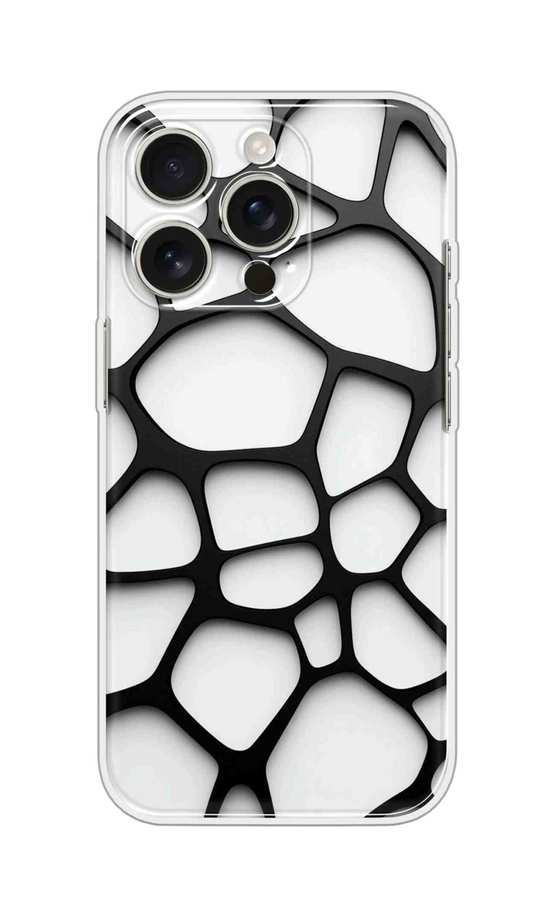 Printed Silicon Cover - Black Lines On White Pattern Design D16777