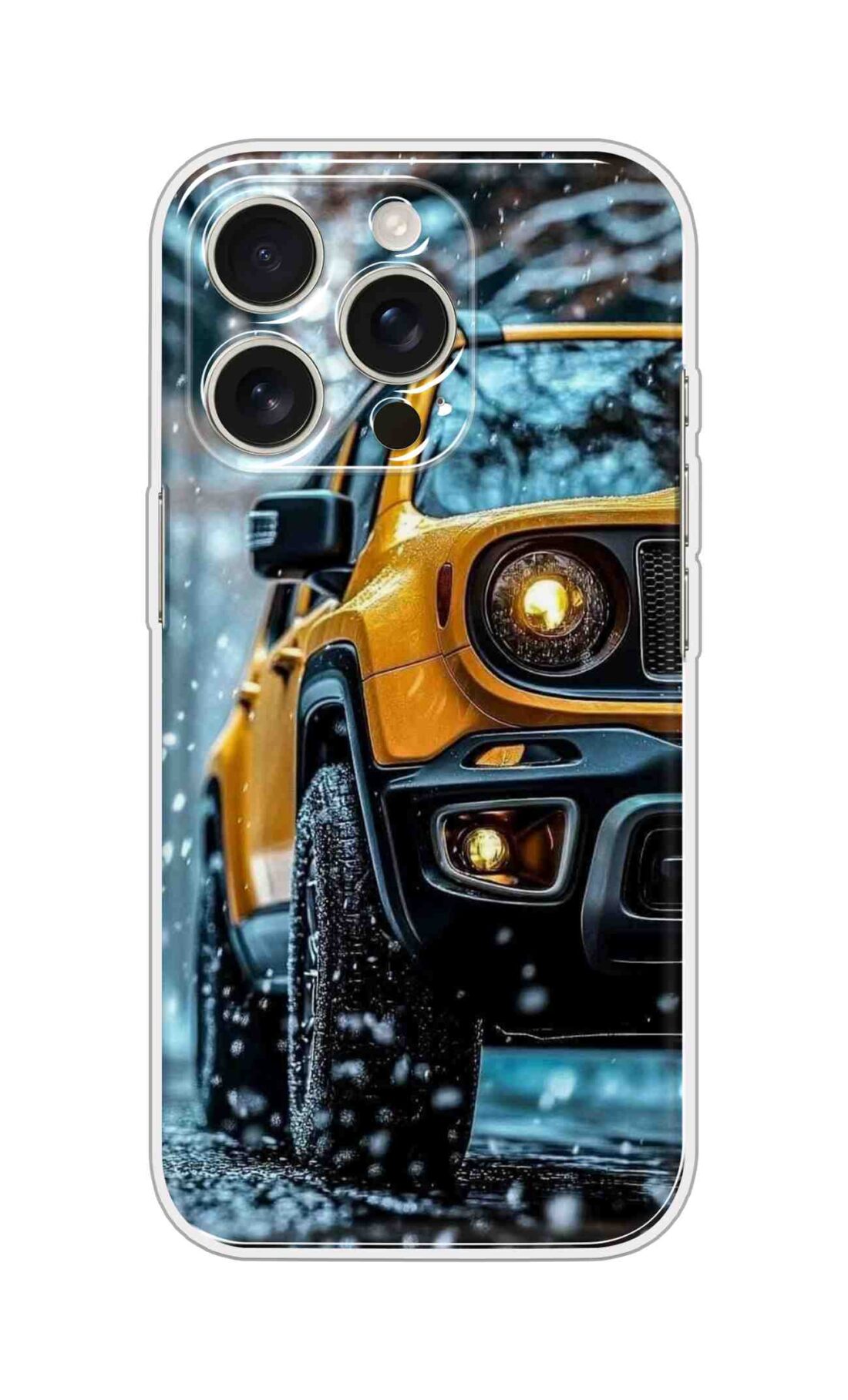 Printed Silicon Cover - Yellow Car Rain Design D16779