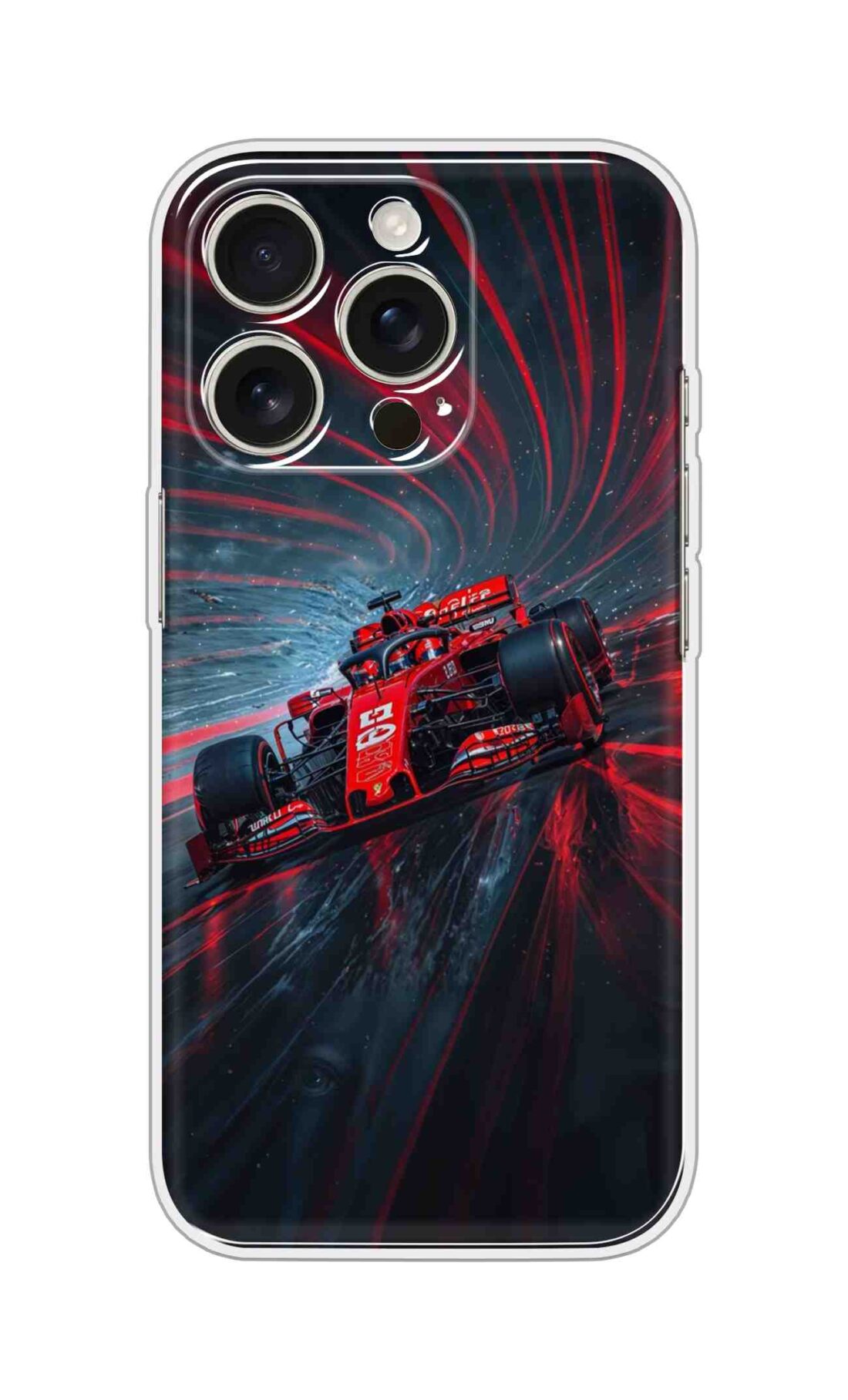 Printed Silicon Cover - Red Racing Sports Car Design D16781